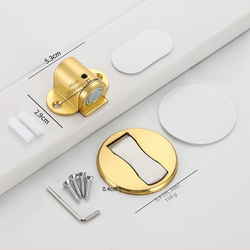 Padlóra szerelt ajtóstop, cink ötvözetből, elektroplattolt felülettel, állítható magasságú, kézi működtetés