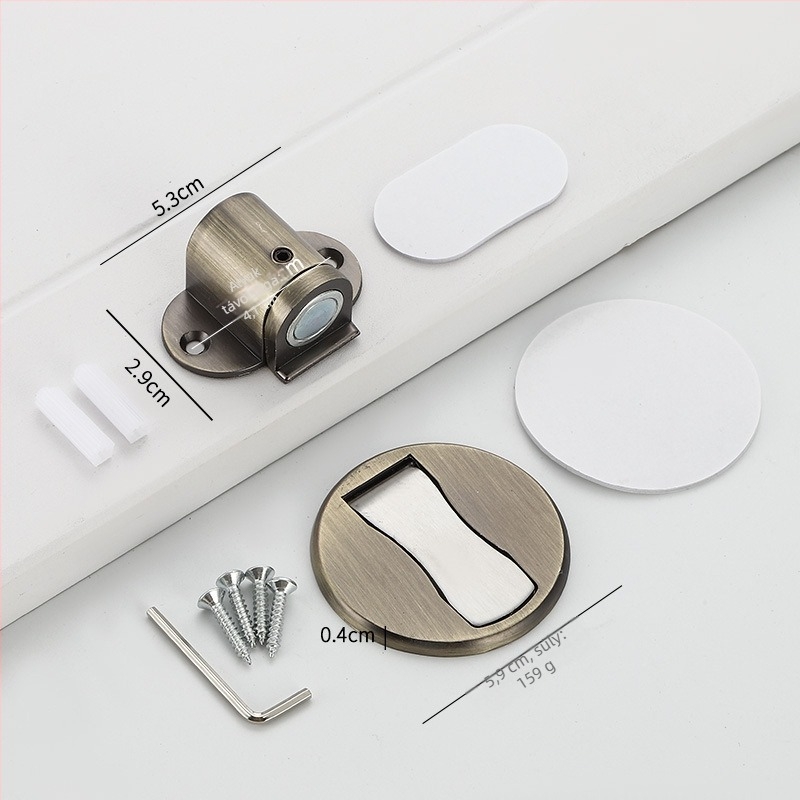 Padlóra szerelt ajtóstop, cink ötvözetből, elektroplattolt felülettel, állítható magasságú, kézi működtetés