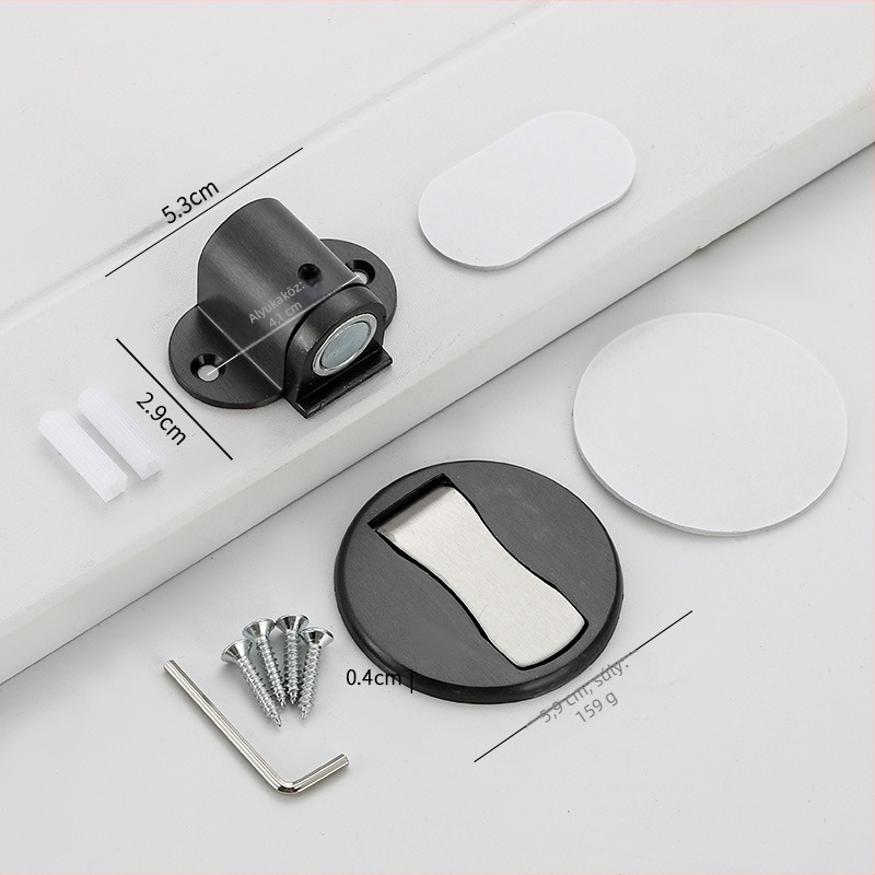 Padlóra szerelt ajtóstop, cink ötvözetből, elektroplattolt felülettel, állítható magasságú, kézi működtetés