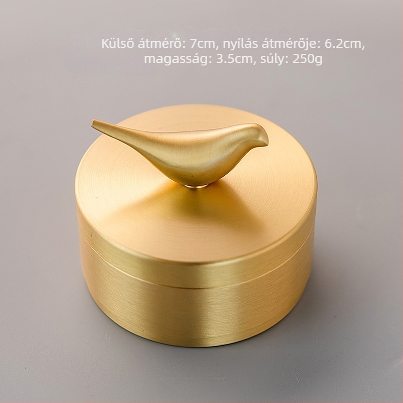 Fém hamutál fedővel, minimalist stílus, kompakt kialakítás, logóval, újrahasználható