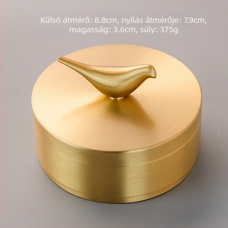Fém hamutál fedővel, minimalist stílus, kompakt kialakítás, logóval, újrahasználható