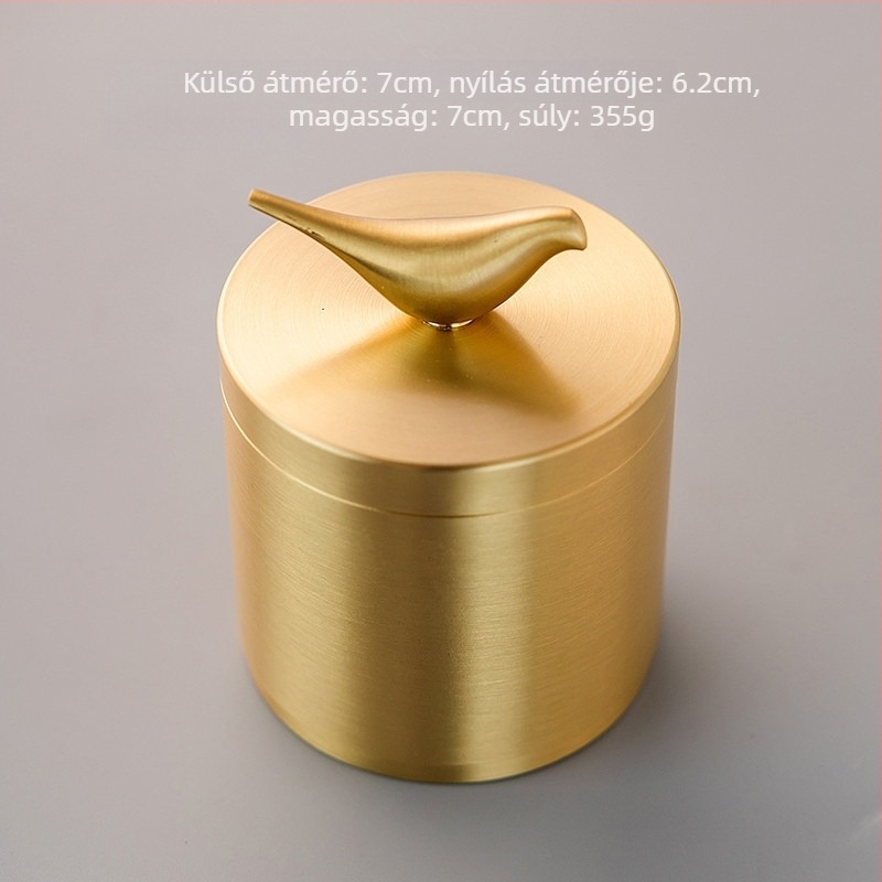 Fém hamutál fedővel, minimalist stílus, kompakt kialakítás, logóval, újrahasználható