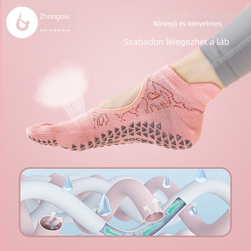 Jógaszoknik anti-slip, ötujjas, légáteresztő, teljes lefedés, táncra és pilatesre