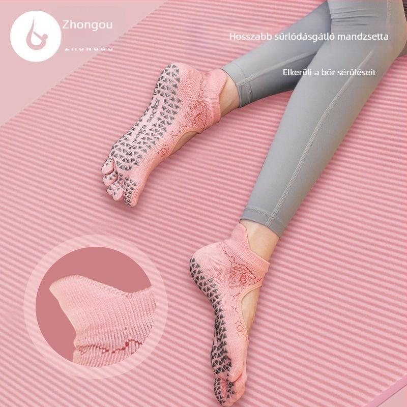 Jógaszoknik anti-slip, ötujjas, légáteresztő, teljes lefedés, táncra és pilatesre