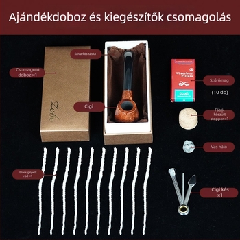 Heatherwood dohánypipa – Zobo – modern minimalista stílus, ívelt szűrő, újrahasznosítható