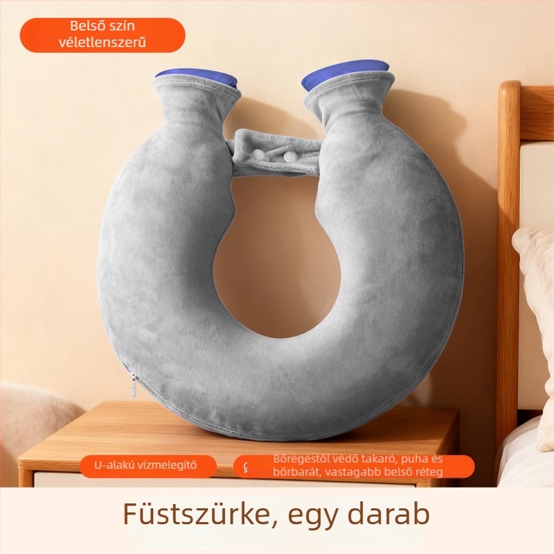 Zhebao U‑alakú nyakmelegítő meleg vizes palack, önmelegedő, fűtés vízzel töltés által, sűrű PVC, 0,42 kg