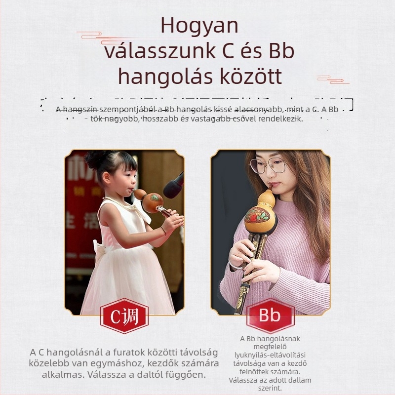 Polygonum Wind Hulusi, bambusz anyag, modell Gourd Silk, dobozolt csomagolás