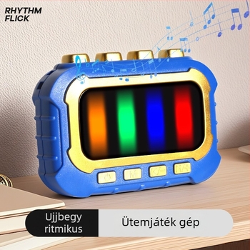 Kézben tartható ritmushajtó gyerekeknek – műanyag kivitel; 4–6 éveseknek; 3C kategória: elektromos játékok 14 év alatt; csomagolás: Expressz doboz; termékkód A194-13 (Anyag: Műanyag; Kor: 4–6 év; 3C kategória: Elektromos játékok 14 év alatt; Csomagolás: Ex