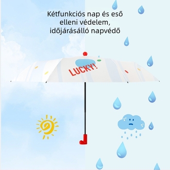 Összecsukható esernyő karikatúra dizájn-nal, 8 bordázat keret, 210T vinil anyag, UPF50+ UV védelem