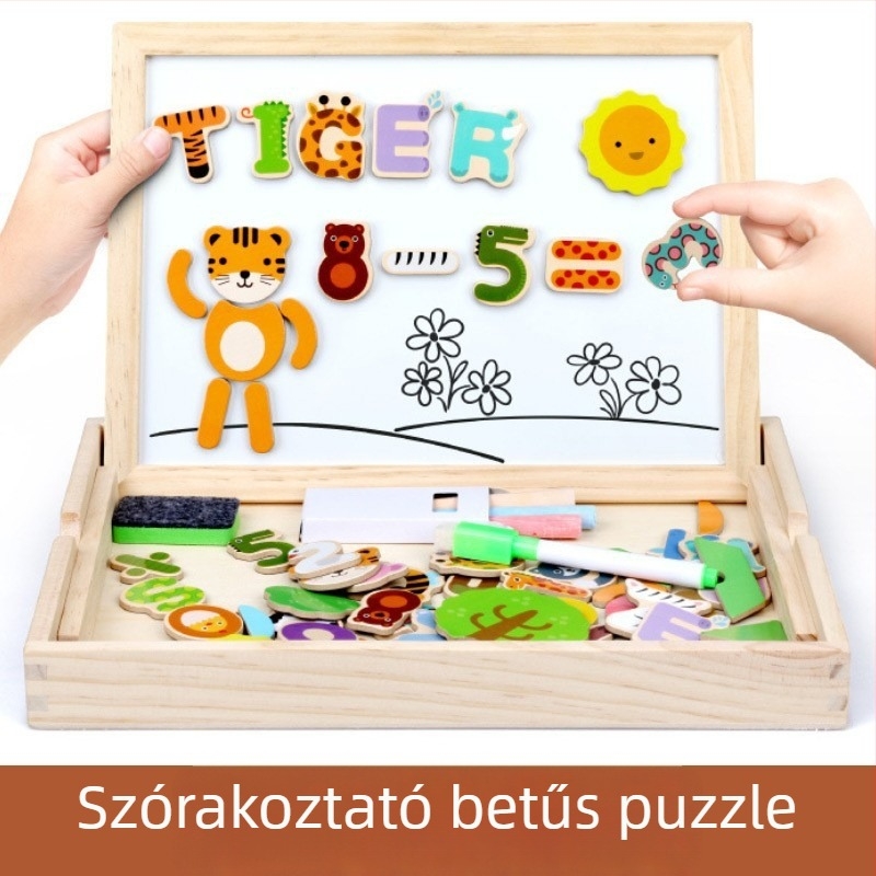 Fából készült kézben tartható kognitív puzzle-panel korai oktatáshoz, 3D puzzle, geometriai formák párosítása, 4-6 éveseknek