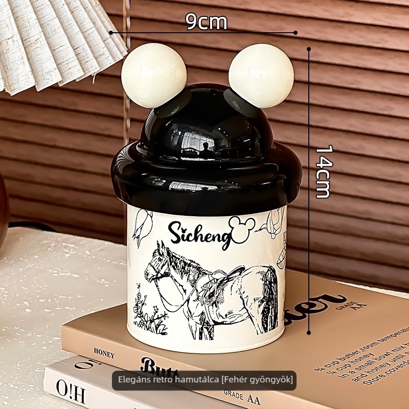 Műanyag hamutartó fedővel otthonra és irodába – újrahasználható, retro dekoratív díszdarab, eredet: Chaozhou