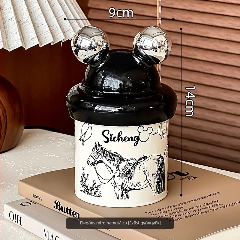 Műanyag hamutartó fedővel otthonra és irodába – újrahasználható, retro dekoratív díszdarab, eredet: Chaozhou