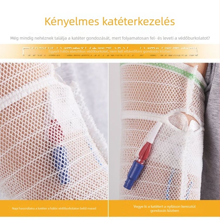 PICC katéter védő ujjvédő — hálós anyagú, lélegző pamut, steril, kétoldalas, sebvédő