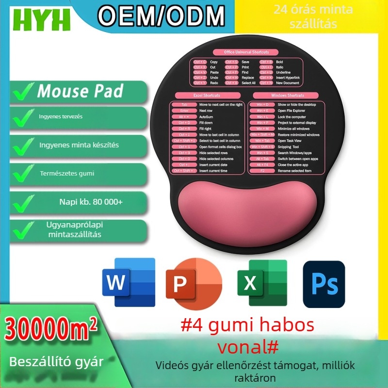 Asztal alátét — gumi, csúszásmentes, hőtranszfer nyomtatás, OEM/personalizálás