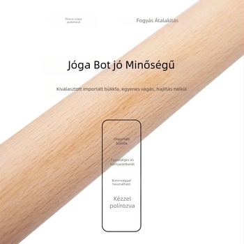 Jóga/Pilates edzőbot bükkfából — gerinc igazítására, fa fitnesz eszköz, jóga segédeszköz (kód F97j9jm8s6tt5s)