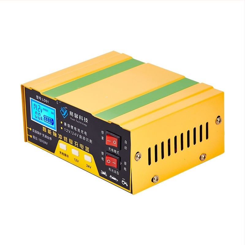 Yi Xin LD01 12V/24V Akkumulátortöltő Autókhoz és Motorkerékpárokhoz, Intelligens Automatikus Javítás, LD01 Sorozat, Bemenet 100-240V AC