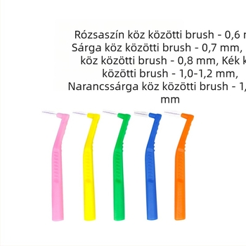L-alakú interdental ecset, egyszer használatos, 12 darabos készlet, modell LBD03, felnőtteknek