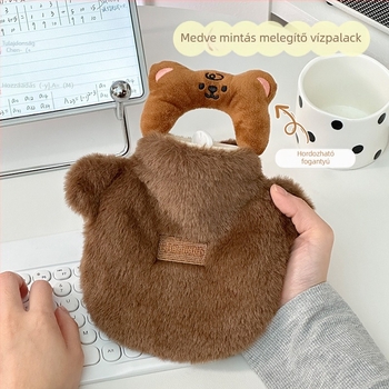 Flanel anyagú vízzel töltött melegítő palack, aranyos stílus, fűtés víz befecskendezésével, Forest girl party