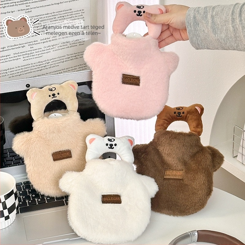 Flanel anyagú vízzel töltött melegítő palack, aranyos stílus, fűtés víz befecskendezésével, Forest girl party