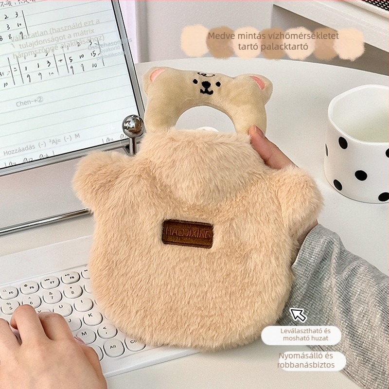 Flanel anyagú vízzel töltött melegítő palack, aranyos stílus, fűtés víz befecskendezésével, Forest girl party