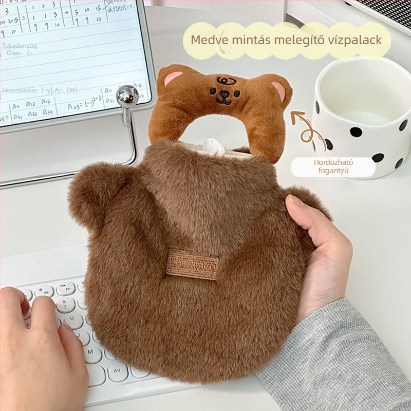 Flanel anyagú vízzel töltött melegítő palack, aranyos stílus, fűtés víz befecskendezésével, Forest girl party