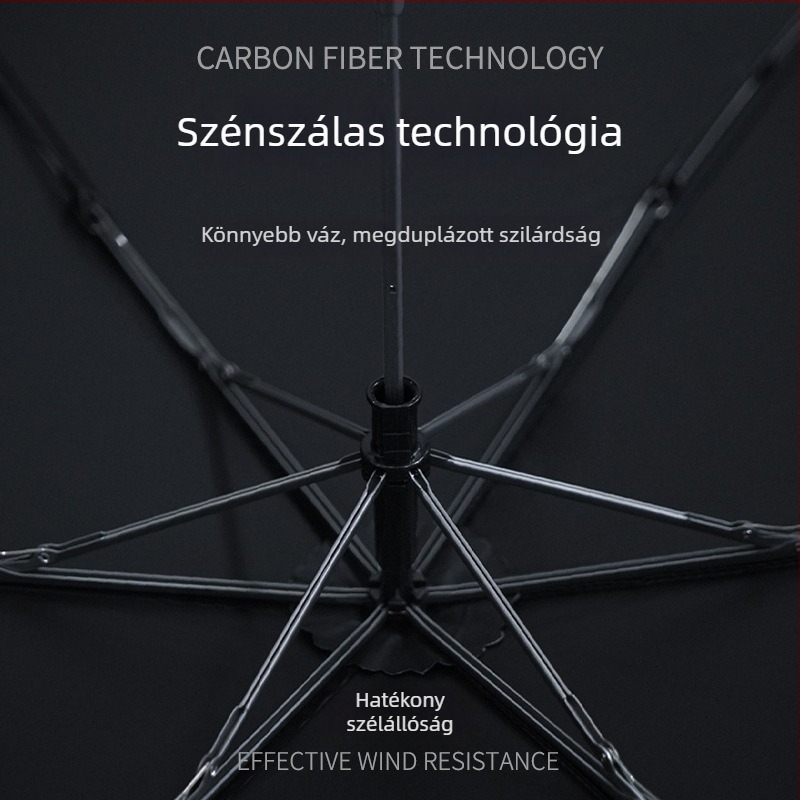 136 g ultra könnyű, extránagy szénszálas összecsukható esernyő, 100 cm, UPF 50+, nőknek