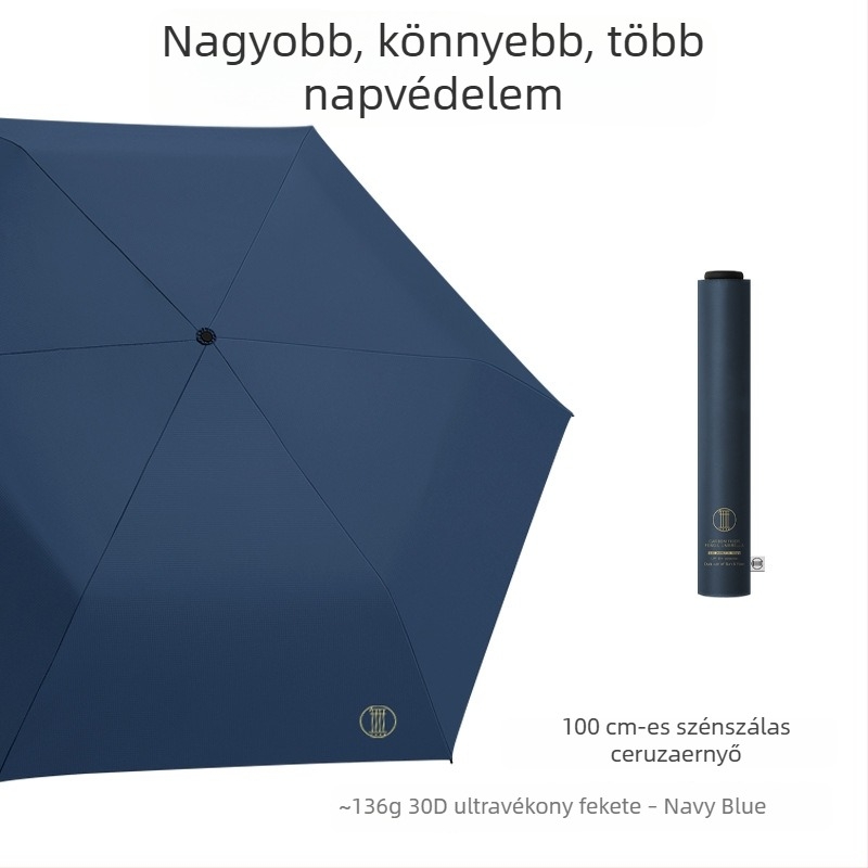 136 g ultra könnyű, extránagy szénszálas összecsukható esernyő, 100 cm, UPF 50+, nőknek