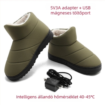 Elektromos melegítő papucsok, uniszex, USB-vel, téli beltéri lábbeli