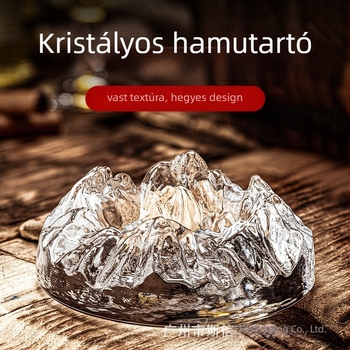 Kristályüvegből készült szivar hamutartó iroda és hotel számára – nyomtatott logó, Shengjuhui márka, üzleti ajándék