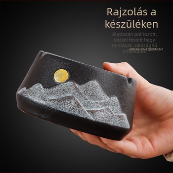 Kerámiás hamutál tároló funkcióval, Dehua eredetű, Simple flakes márka, palotás stílus