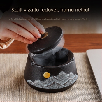 Kerámiás hamutál tároló funkcióval, Dehua eredetű, Simple flakes márka, palotás stílus