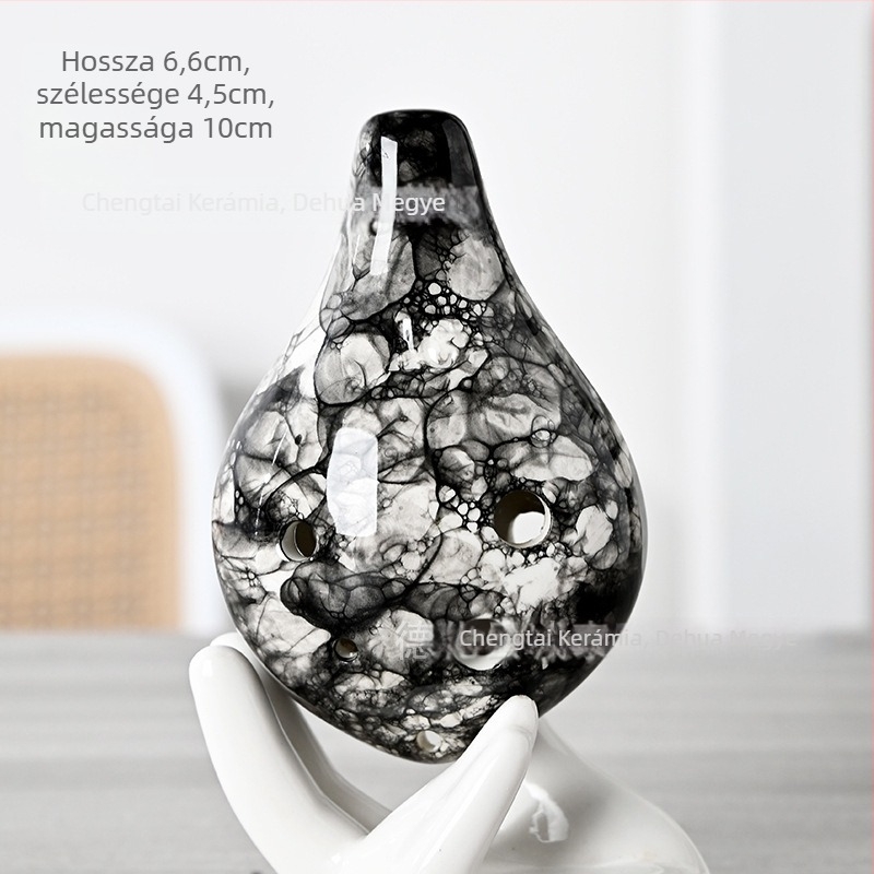 Habos mázzal felkent kerámia ocarina, 6 lyukú, hosszú és rövid szájú modellek, a Chengtai Ceramics-től