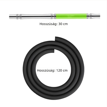 Hookah szívócső készlet alumíniumötvözet nyéllel és szilikon csővel – újrahasználható, testreszabható