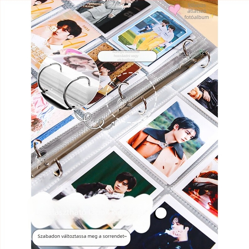 Sihe Culture Fotóalbum PP borítóval, oldható lapokkal és átlátszó kártyaoldalakkal, 20 belső oldal, Cikkszám D04