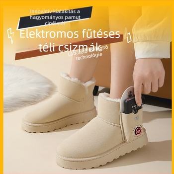 USB-os fűtésű férfi cipő – valódi bőr felsőrész, PVC talp, készleten