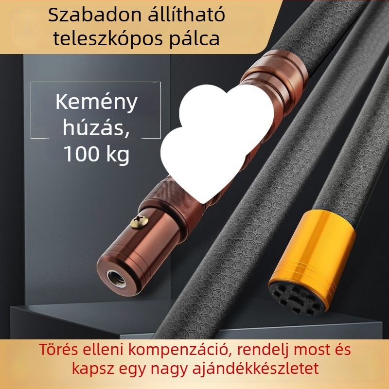 Karbon szálas teleszkópos halászháló ultrakemény bottal — skálázható, többfunkciós