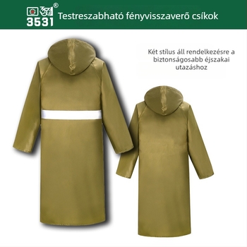 3531 Teljes testű esőkabát Oxford anyagból, vastag és hosszított kivitel, vízálló védőruha árvízvédelmi és katasztrófavédelmi feladatokra a munkahelyen