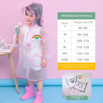 Gyerekeknek készített egy darabos esőponcho, EVA anyag, 0.15 vastagság, karikatúra mintás logónyomtatás, testreszabás elérhető, túrázásra