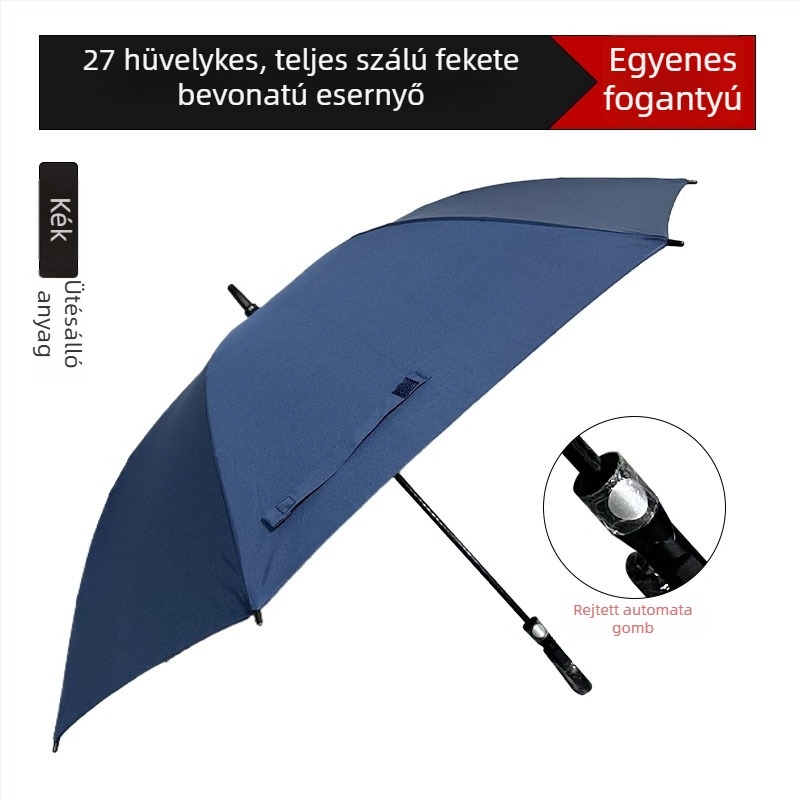 27 hüvelykes egyedi logóval nyomtatott esernyő, nagy golf esernyő, vízálló és UV-védett