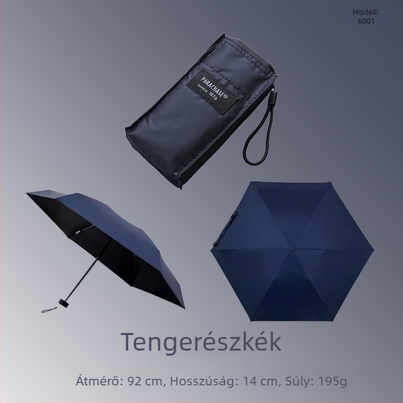 PARACHASE napernyő UV-védelemmel, öt- és hatszögű, összecsukható, mini hordozható