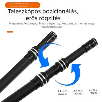 Fekete-arany szálú hálóbot habszivacs fogantyúval, szénszálas kivitel nagy halakhoz
