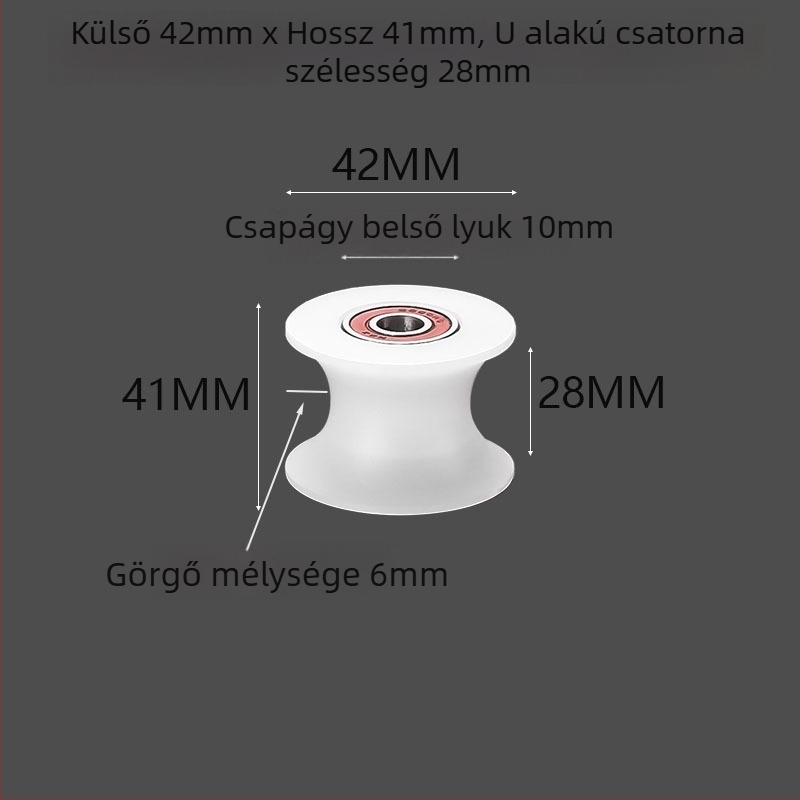 U-formájú nylon csapágy görgő ajtókhoz és ablakokhoz