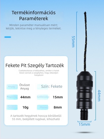 Fekete gödörhorgász hálózsinór – módosított felszerelés a széléhez, tompító repülő halak számára