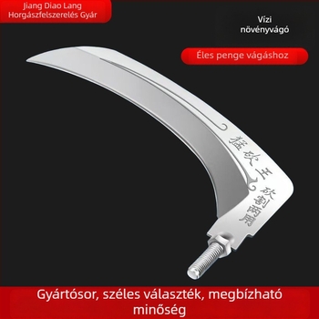 Horgászathoz használt vízi növényekhez kés, vágófej, rozsdamentes acél