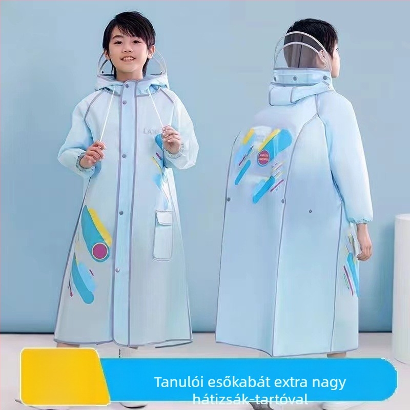 Gyerekek EVA esőkabátja - teljes testet vízálló poncsó, újrafelhasználható, logóval testreszabható