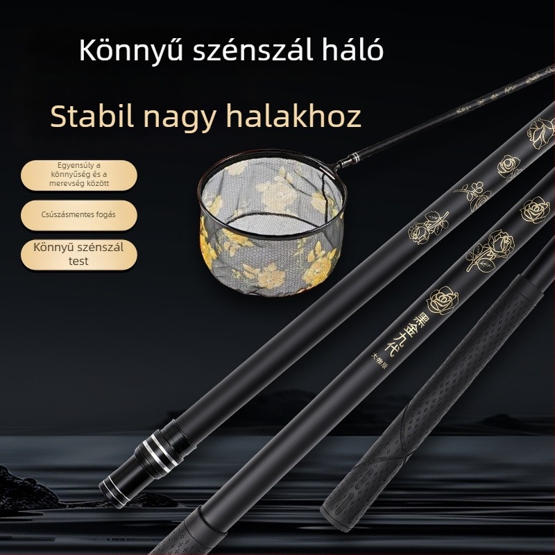 Teleszkópos karbon szálas hálóbot – ultra könnyű, ultra kemény, 9. generációs, teljes készlet