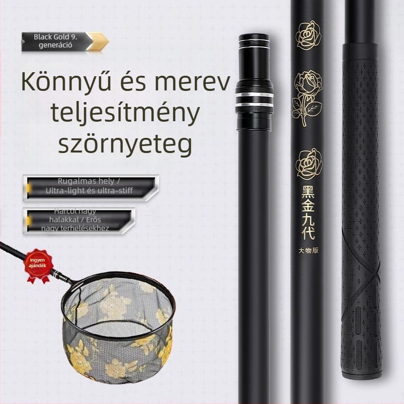 Teleszkópos karbon szálas hálóbot – ultra könnyű, ultra kemény, 9. generációs, teljes készlet