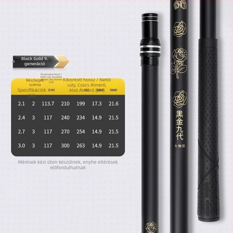 Teleszkópos karbon szálas hálóbot – ultra könnyű, ultra kemény, 9. generációs, teljes készlet