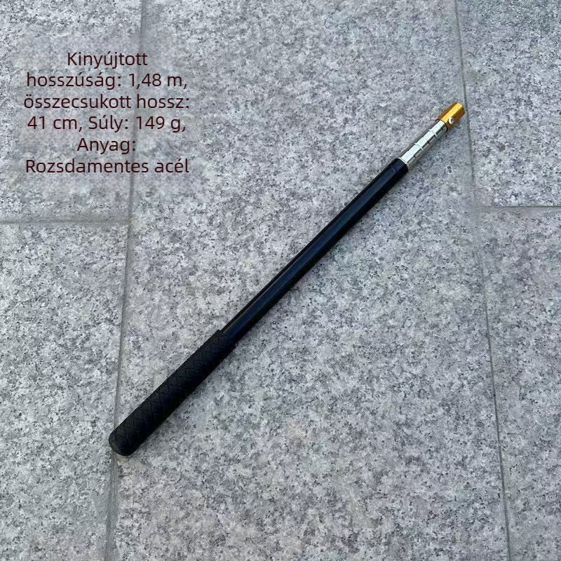 Öt részes, kihúzható rozsdamentes acél halászhálónyél