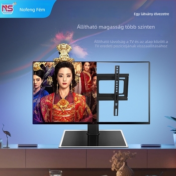 Padlóra álló TV állvány sík képernyőkhöz, furatmentes, hidegen hengerelt acélból